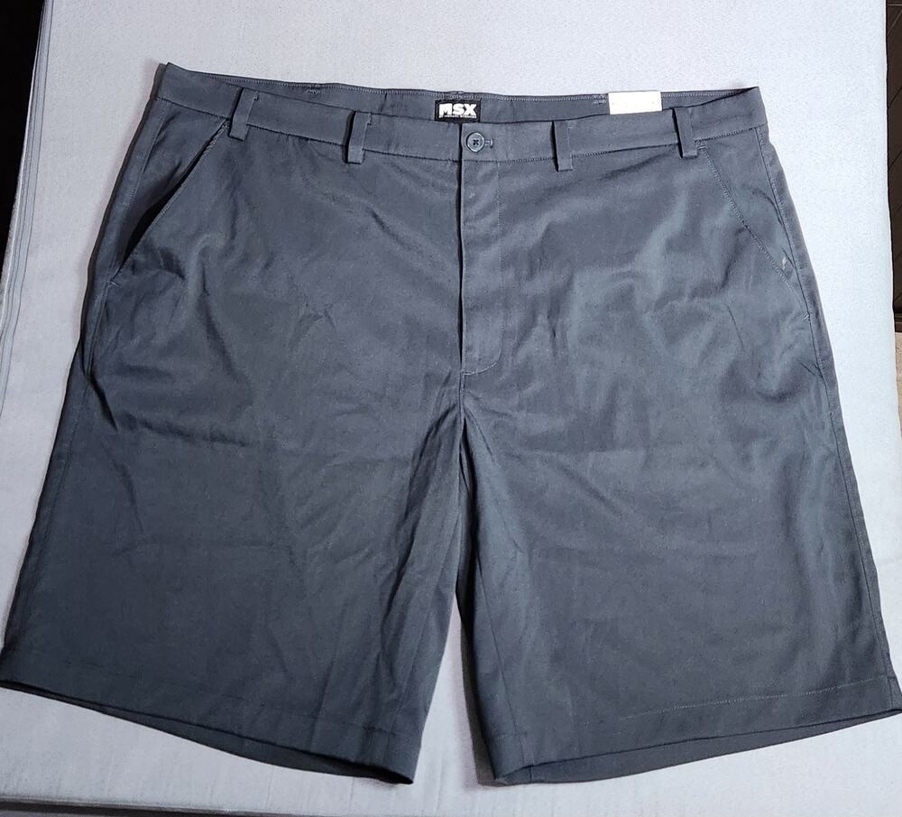 NWT MSX Michael Strahan Performance Chino Shorts Gray Size 48 Stretch Quick Dry